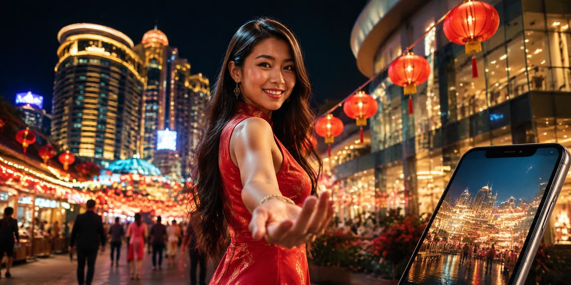 Skrin kasino mudah alih di Genting Highlands menunjukkan paparan jackpot progresif yang menarik