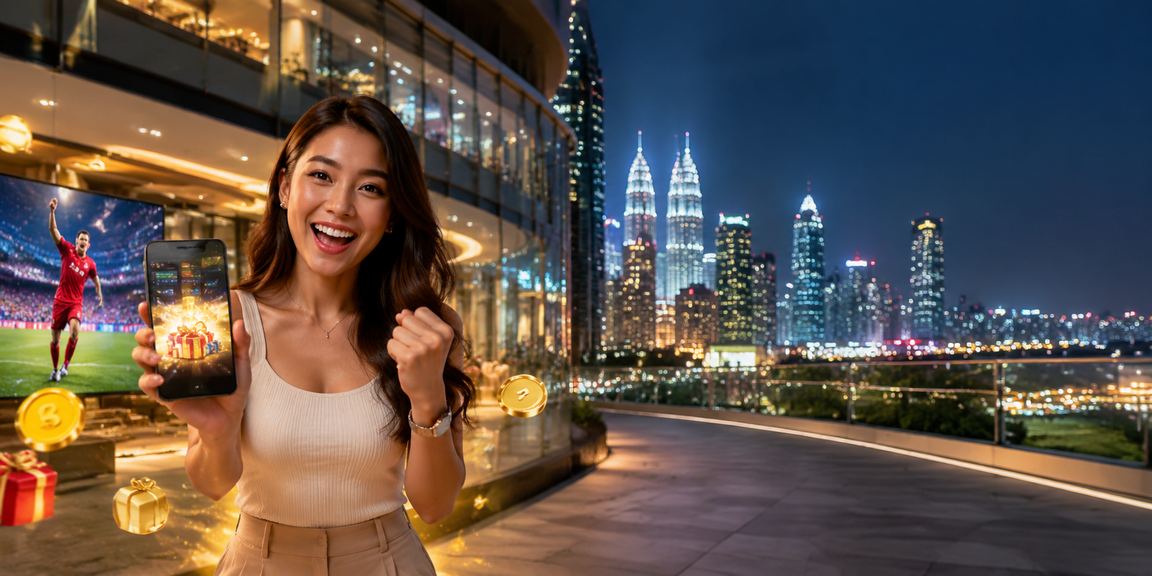 Paparan aplikasi kasino dalam talian di Kuala Lumpur dengan reka bentuk bertema Malaysia yang moden