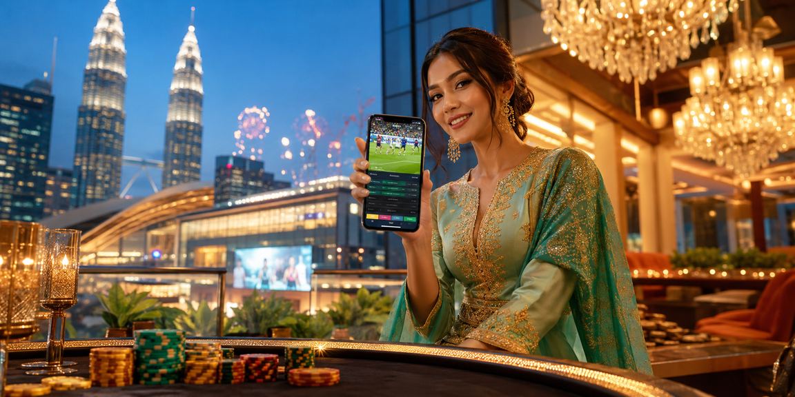 Suasana pertaruhan sukan Hari Raya di Kuala Lumpur dengan dekorasi perayaan yang meriah